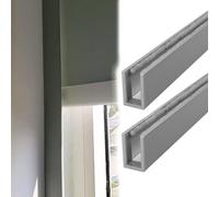 Xyrona U-shaped Sleeping Window Light Blocker, 20-92 Inch Aluminium Alloy Blackout Strips 2PCS, Customizable Shades Side Rail w/Velvet Strip(Gray,210cm/84)