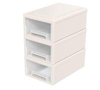 Xyskin 3 Drawers Dresser Tower, Plastic Stacking Chest Storage Drawer Unit, Desktop Storage Organizer for Home, School