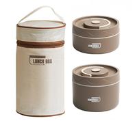 XYSTKJBDBD Insulated Lunch Box, Insulated for Hot Food 304 Stainless Steel Leak-Proof Stackable Thermal Lunch Box Containers Vacuum Food Jar Soup Storagewith Airtight Lid for School Office
