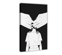 XYSWDD Black And White Silence Poster, Aesthetic Decoration, Unusual Art Canvas Modern Poster Wall Art Prints Paintings Living Room Bedroom Decor 08x12inch(20x30cm)