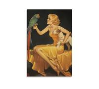 XYSWDD Bradshaw Crandell Art Painting Sitting on Stool And Fighting Pets Canvas Wall Art Print Poster For Home School Office Decor 24x36inch(60x90cm)
