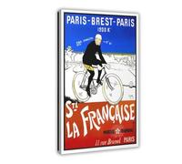 XYSWDD Brest Paris Vintage Bike Tour Canvas Wall Art Posters And Prints Room Aesthetic Bedroom Office Decor 24x36inch(60x90cm)