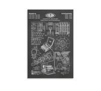 XYSWDD Enigma Cipher Machine Patent Print Art 1933 Canvas Poster Wall Art Decor Print Picture Paintings for Living Room Bedroom Decoration 16x24inch(40x60cm)