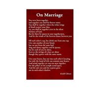 XYSWDD Kahlil Gibran Poetry, Marriage Poems Vintage Poster Kahlil Gibran Quotes Canvas Wall Art Posters And Prints Room Aesthetic Bedroom Office Decor 12x18inch(30x45cm)