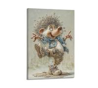 XYSXYCP Canvas Wall Art Picture Animal Poster Lively Hedgehog Character Modern Living Room Bedroom Decor 08x12inch(20x30cm)
