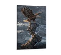 XYSXYCP Canvas Wall Art Picture Animal Poster Powerful Eagle On Rock Modern Living Room Bedroom Decor 24x36inch(60x90cm)