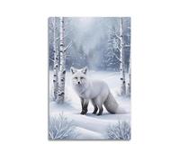 XYSXYCP Canvas Wall Art Picture Animal Poster Winter Forest Fox Modern Living Room Bedroom Decor 12x18inch(30x45cm)