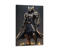 XYSXYCP Canvas Wall Art Picture Art Poster Majestic Eagle Warrior Black Gold Armor Modern Living Room Bedroom Decor 16x24inch(40x60cm)