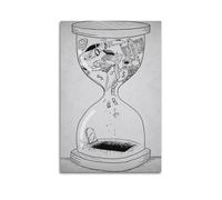 XYSXYCP Canvas Wall Art Picture Art Poster Satirical Hourglass Wealth Tomb Modern Living Room Bedroom Decor 08x12inch(20x30cm)