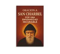 XYSXYCP Canvas Wall Art Picture Christian Poster Dignified Religious Figure San Charbel Prayer Modern Living Room Bedroom Decor 12x18inch(30x45cm)