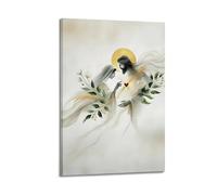 XYSXYCP Canvas Wall Art Picture Christian Poster Divine Interaction Jesus And Virgin Mary Modern Living Room Bedroom Decor 24x36inch(60x90cm)