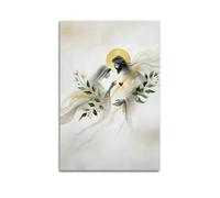 XYSXYCP Canvas Wall Art Picture Christian Poster Divine Interaction Jesus And Virgin Mary Modern Living Room Bedroom Decor 08x12inch(20x30cm)