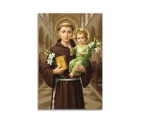 XYSXYCP Canvas Wall Art Picture Christian Poster Holy Saint Child Bible Lilies Modern Living Room Bedroom Decor 12x18inch(30x45cm)