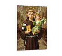 XYSXYCP Canvas Wall Art Picture Christian Poster Holy Saint Child Bible Lilies Modern Living Room Bedroom Decor 24x36inch(60x90cm)