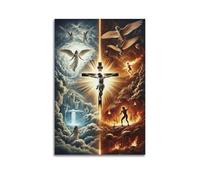 XYSXYCP Canvas Wall Art Picture Christian Poster Sacred Jesus Crucifixion Modern Living Room Bedroom Decor 16x24inch(40x60cm)