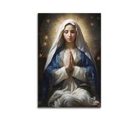 XYSXYCP Canvas Wall Art Picture Christian Religious Poster of The Virgin Mary Kneeling And Praying Modern Living Room Bedroom Decor 16x24inch(40x60cm)