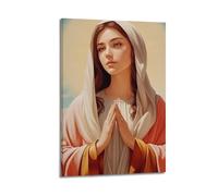 XYSXYCP Canvas Wall Art Picture Christian Religious Poster of The Virgin Mary Praying in Sorrow Modern Living Room Bedroom Decor 12x18inch(30x45cm)