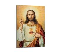 XYSXYCP Canvas Wall Art Picture Holy And Kind Jesus Christian Religious Oil Painting Poster Modern Living Room Bedroom Decor 08x12inch(20x30cm)