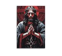 XYSXYCP Canvas Wall Art Picture Jesus Kind Prayer Holy Religious Poster Modern Living Room Bedroom Decor 08x12inch(20x30cm)