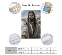 XYSXYCP Canvas Wall Art Picture Jesus on The Seashore Inspiration from The Shroud of Turin Christian Religious Poster Modern Living Room Bedroom Decor 16x24inch(40x60cm)