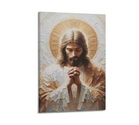 XYSXYCP Canvas Wall Art Picture Jesus' Prayer Christian Religious Oil Painting Poster Modern Living Room Bedroom Decor 24x36inch(60x90cm)