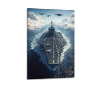 XYSXYCP Canvas Wall Art Picture Military Poster Mighty Aircraft Carrier Modern Living Room Bedroom Decor 12x18inch(30x45cm)