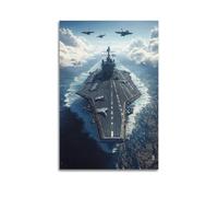 XYSXYCP Canvas Wall Art Picture Military Poster Mighty Aircraft Carrier Modern Living Room Bedroom Decor 12x18inch(30x45cm)