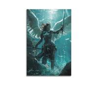 XYSXYCP Canvas Wall Art Picture Religious Angel Poster Angel Fighting in The Sea Modern Living Room Bedroom Decor 20x30inch(50x75cm)