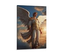 XYSXYCP Canvas Wall Art Picture Religious Angel Poster Angel Looking Into The Distance Modern Living Room Bedroom Decor 20x30inch(50x75cm)