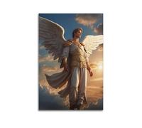 XYSXYCP Canvas Wall Art Picture Religious Angel Poster Angel Looking Into The Distance Modern Living Room Bedroom Decor 16x24inch(40x60cm)