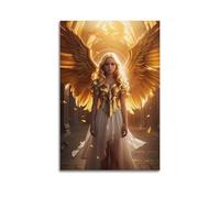 XYSXYCP Canvas Wall Art Picture Religious Angel Poster Beautiful Angel Standing in The Church Modern Living Room Bedroom Decor 12x18inch(30x45cm)