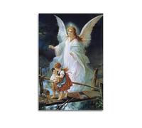 XYSXYCP Canvas Wall Art Picture Religious Angel Poster Guardian Angel And Child Crossing The Bridge Modern Living Room Bedroom Decor 08x12inch(20x30cm)