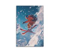 XYSXYCP Canvas Wall Art Picture Sports Poster Dynamic SkiJumping Modern Living Room Bedroom Decor 20x30inch(50x75cm)