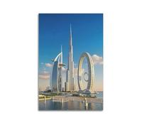 XYSXYCP Canvas Wall Art Picture Travel Poster Modern Dubai Buildings Modern Living Room Bedroom Decor 08x12inch(20x30cm)