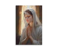 XYSXYCP Canvas Wall Art Picture Vintage Beautiful Art Religious Poster Virgin Mary Praying Modern Living Room Bedroom Decor 12x18inch(30x45cm)