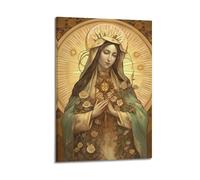 XYSXYCP Canvas Wall Art Picture Vintage Beautiful Religious Poster Mother of Mercy Modern Living Room Bedroom Decor 12x18inch(30x45cm)