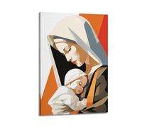 XYSXYCP Canvas Wall Art Picture Vintage Creative Religious Poster of The Virgin Mary And Child Modern Living Room Bedroom Decor 24x36inch(60x90cm)