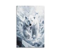 XYSXYCP Wall Art Photo Album Animal Posters Arctic Guardian - Polar Bear with Geometric Ice Patterns Modern Family for Living Room Decor 20x30inch(50x75cm)