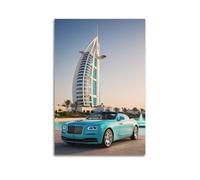 XYSXYCP Wall Art Photo Album Car Posters DubaiLandmark TurquoiseConvertible Modern Family for Living Room Decor 08x12inch(20x30cm)