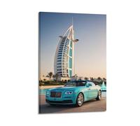 XYSXYCP Wall Art Photo Album Car Posters DubaiLandmark TurquoiseConvertible Modern Family for Living Room Decor 08x12inch(20x30cm)