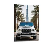 XYSXYCP Wall Art Photo Album Car Posters DubaiLandmark WhiteSUV Modern Family for Living Room Decor 24x36inch(60x90cm)