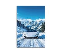 XYSXYCP Wall Art Photo Album Car Posters SnowyMountain WhiteSupercar Modern Family for Living Room Decor 08x12inch(20x30cm)