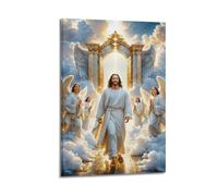 XYSXYCP Wall Art Photo Album Christian Posters AngelSurrounded Jesus Modern Family for Living Room Decor 08x12inch(20x30cm)