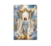 XYSXYCP Wall Art Photo Album Christian Posters AngelSurrounded Jesus Modern Family for Living Room Decor 12x18inch(30x45cm)