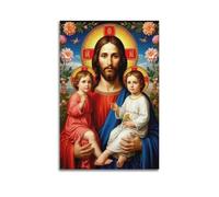 XYSXYCP Wall Art Photo Album Christian Posters ChildrenHolding Jesus Modern Family for Living Room Decor 24x36inch(60x90cm)
