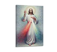 XYSXYCP Wall Art Photo Album Christian Posters MosaicStyle SacredHeartRadiantJesus Modern Family for Living Room Decor 24x36inch(60x90cm)