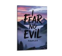 XYSXYCP Wall Art Photo Album Christian Posters MountainSunset FearNoEvil Modern Family for Living Room Decor 16x24inch(40x60cm)