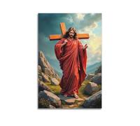 XYSXYCP Wall Art Photo Album Christian Posters Noble JesusCarryingCross Modern Family for Living Room Decor 24x36inch(60x90cm)