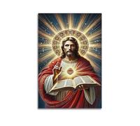 XYSXYCP Wall Art Photo Album Christian Posters RadiantSacredHeart Jesus Modern Family for Living Room Decor 12x18inch(30x45cm)