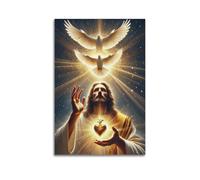 XYSXYCP Wall Art Photo Album Christian Posters SacredHeartDove JesusRevelation Modern Family for Living Room Decor 12x18inch(30x45cm)